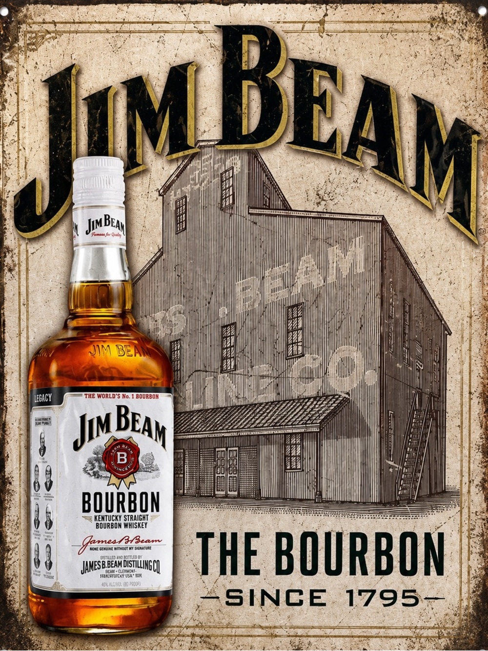 NEW Jim Bean Bourbon Metal Sign